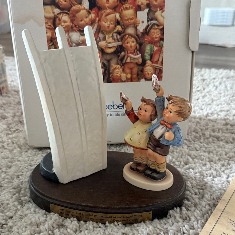 Hummel Figurine with Children and Easel - Blue and Brown